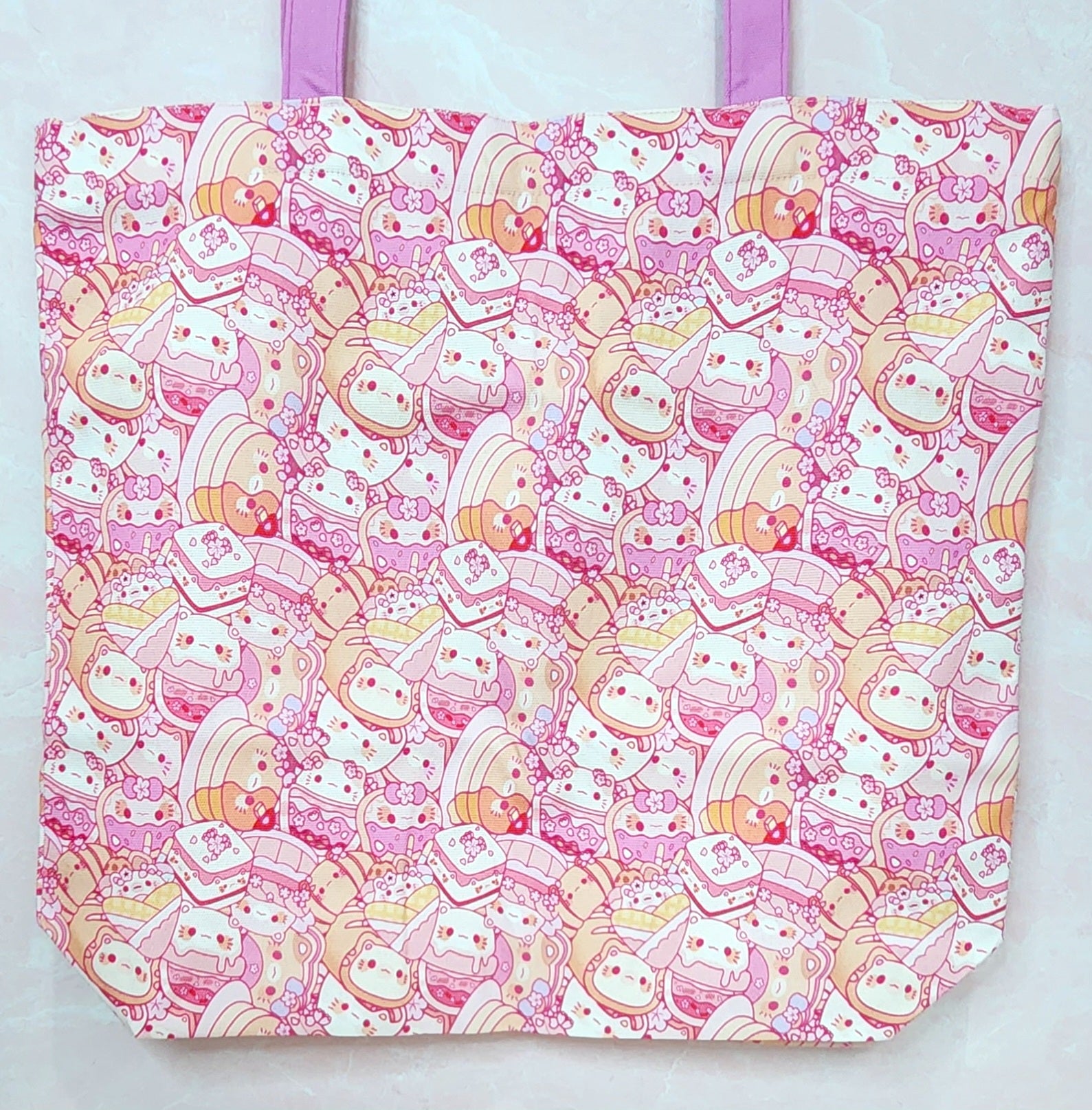 Adorable Catfe Double Side Printed Canvas Tote
