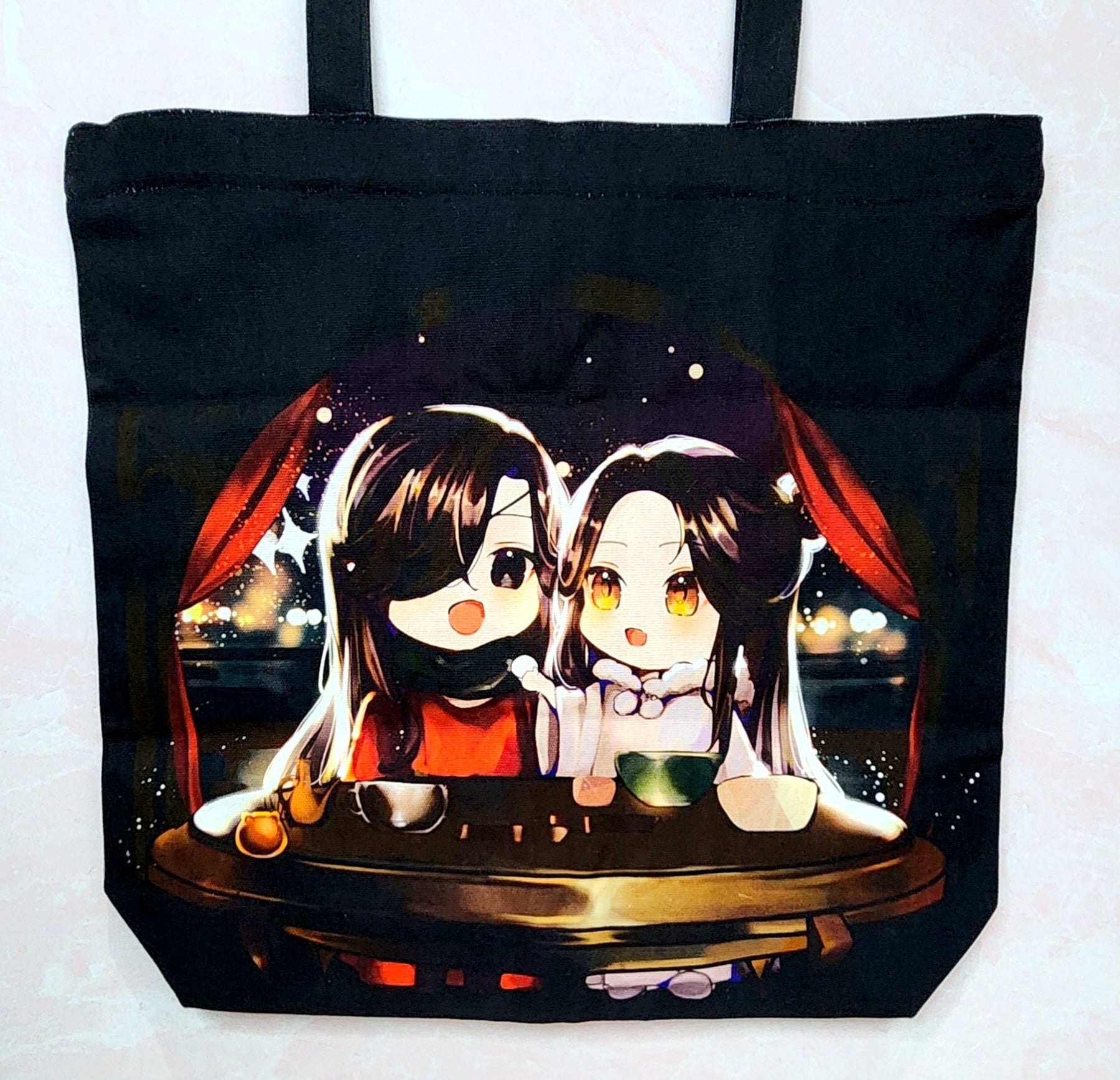Adorable Chibi Heaven Lovers Double Side Printed Canvas Tote