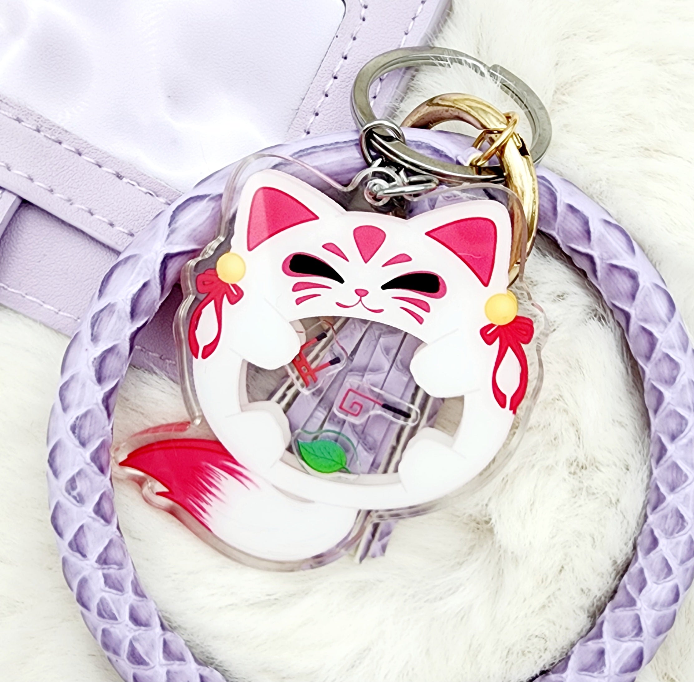 Kitsune Shaker Charm Shaker Acrylic Charm Keychain