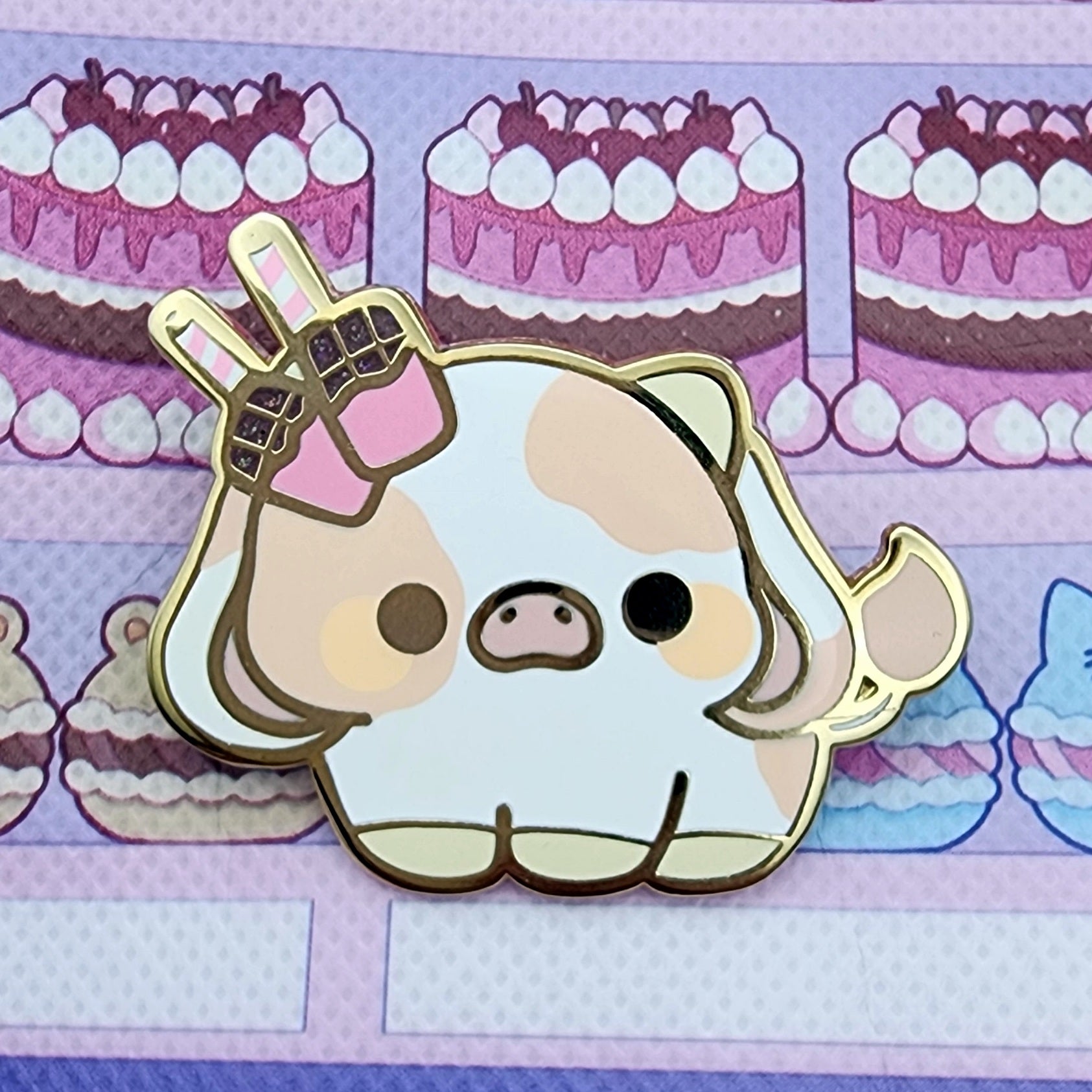 Adorable Fruit Cow Inspired Enamel Pins