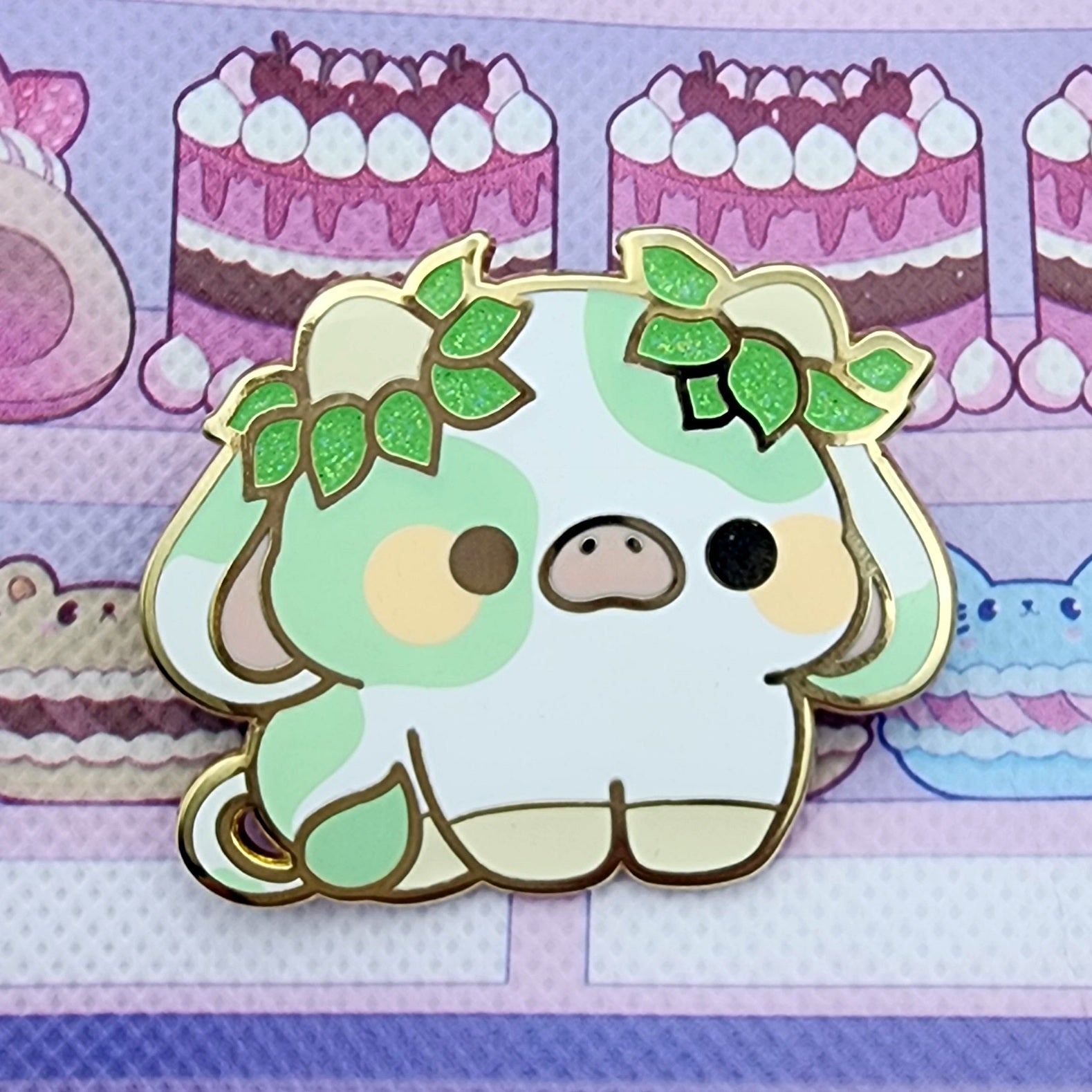 Adorable Fruit Cow Inspired Enamel Pins