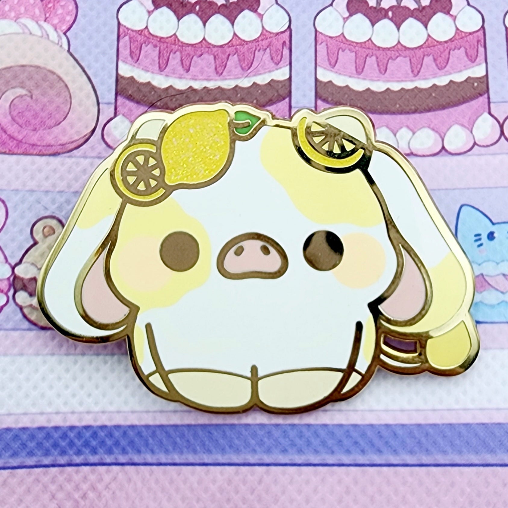 Adorable Fruit Cow Inspired Enamel Pins