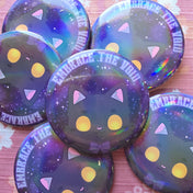Embrace The Void Cute Black Cat 58mm Metal Button/Badge