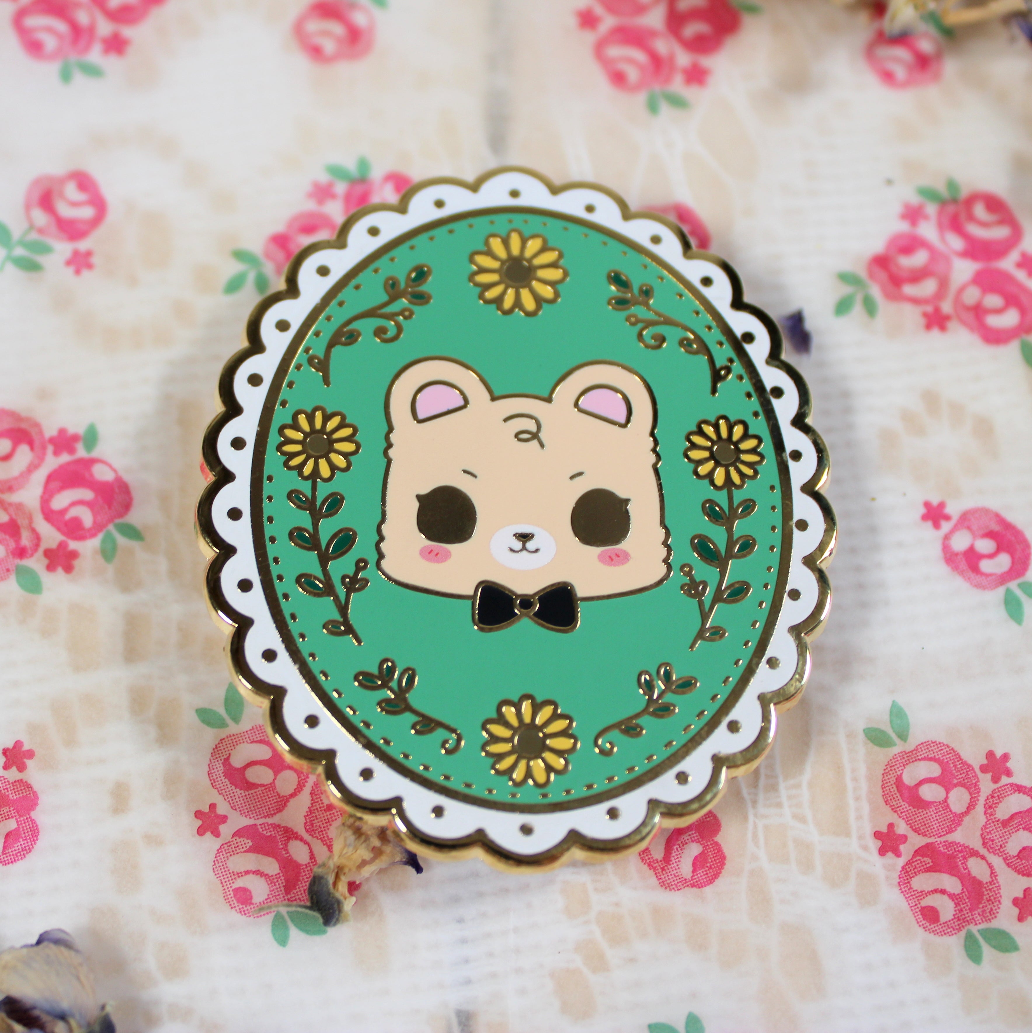 Kawaii Laced Catfe Portrait Enamel Pins
