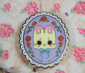 Kawaii Laced Catfe Portrait Enamel Pins