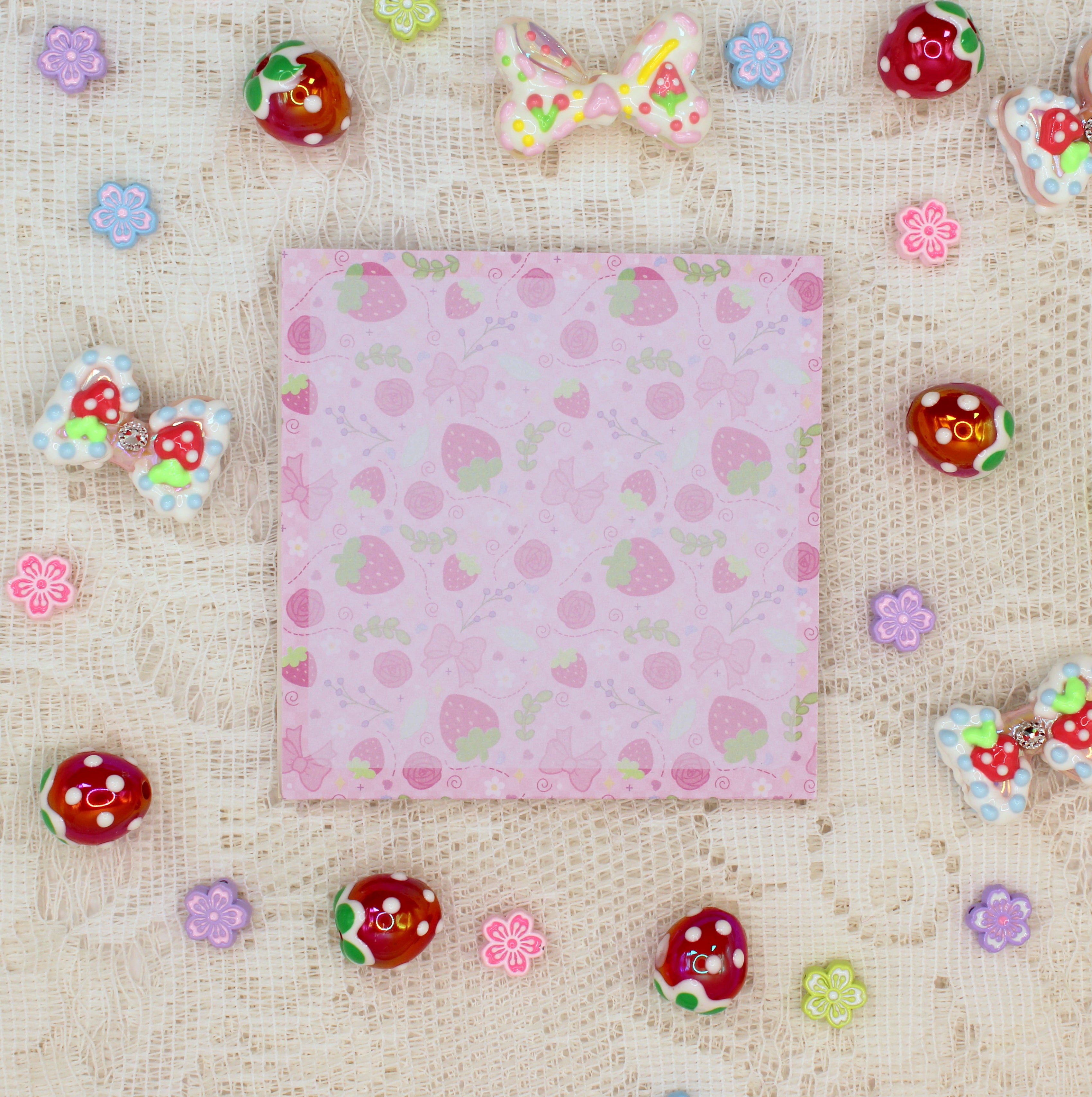 Strawberry  & Bows Sticky Notes