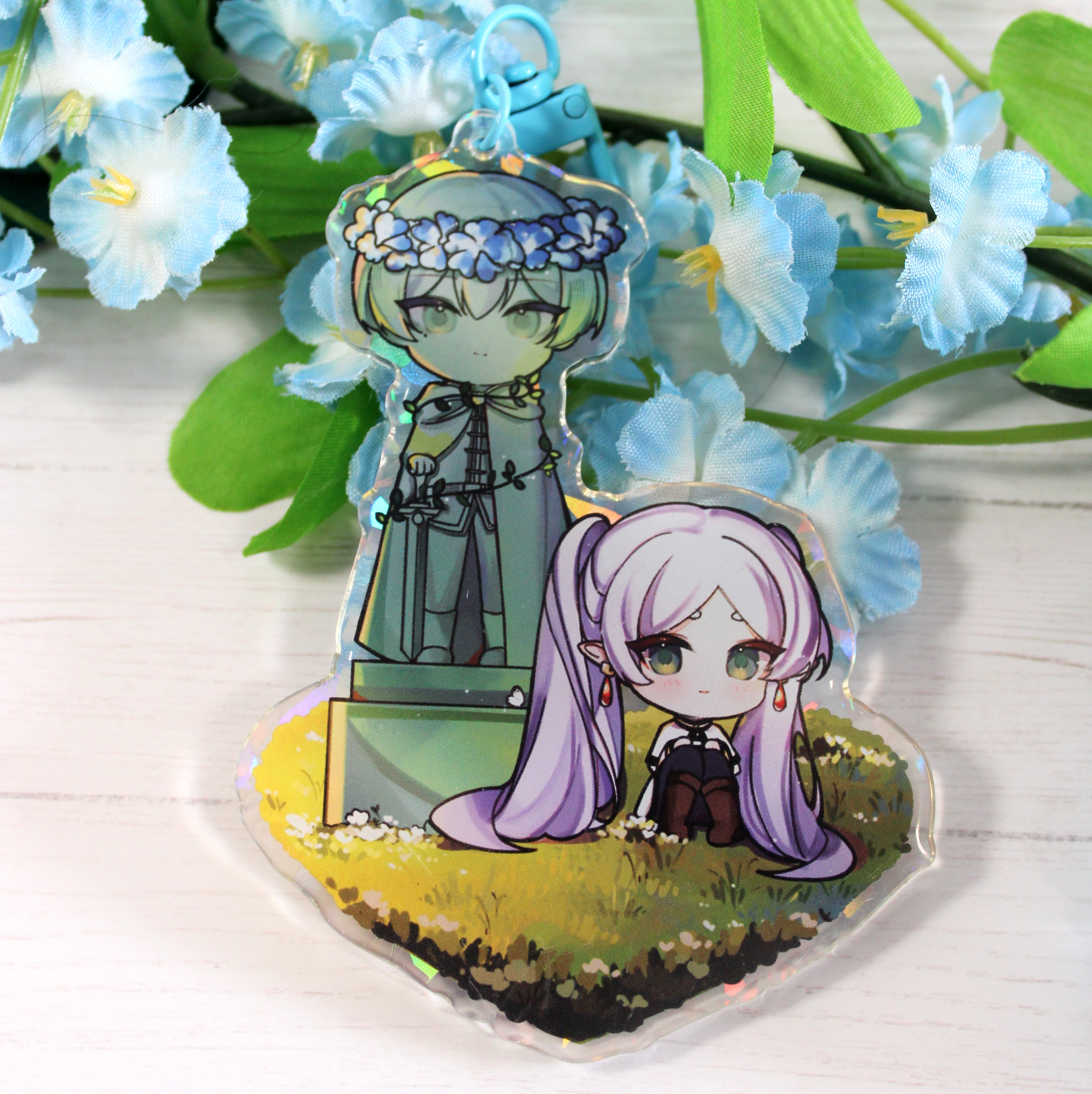 The Mage and her Statue Hero 4" Acrylic charm